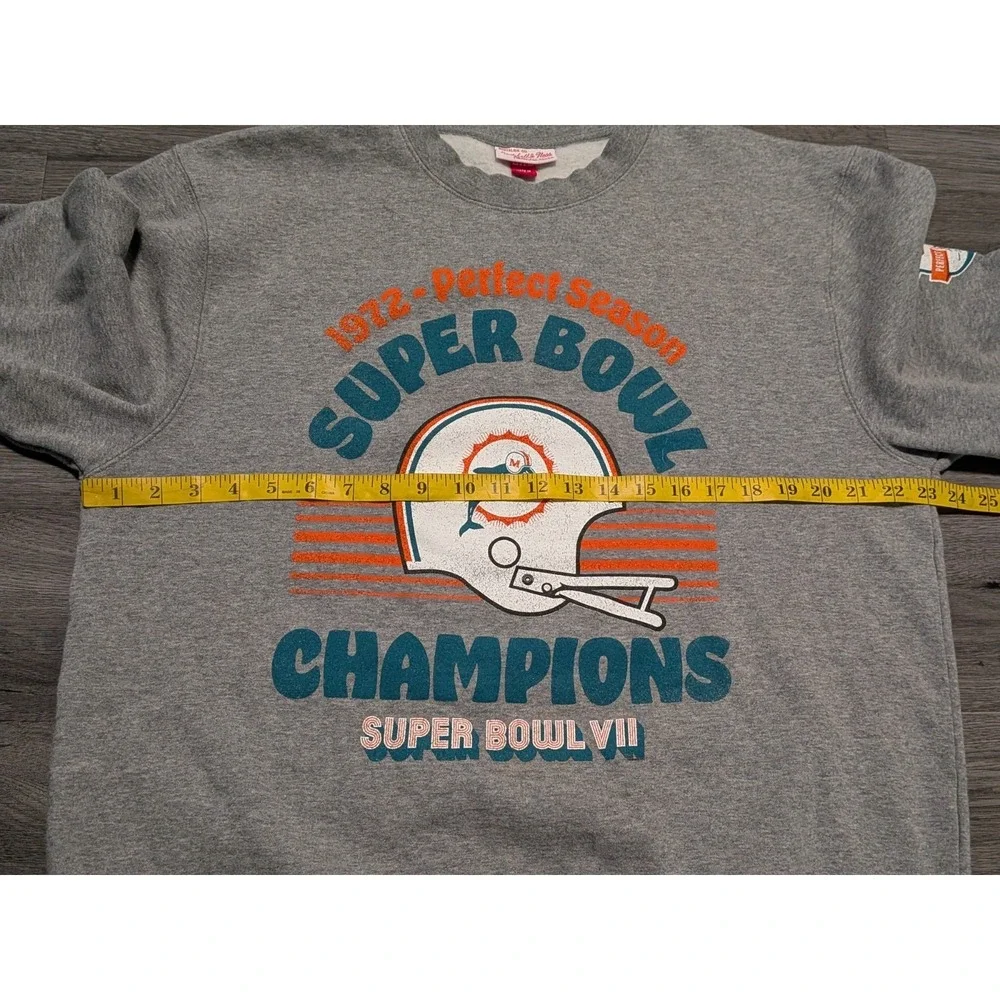 Mitchell and Ness NFL Miami Dolphins Sweatshirt Superbowl Champions‎ Size 2XL - Picture 8 of 10